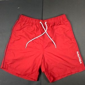 Nautica Men’s Life Guard Swim Trunk Red/ Medium